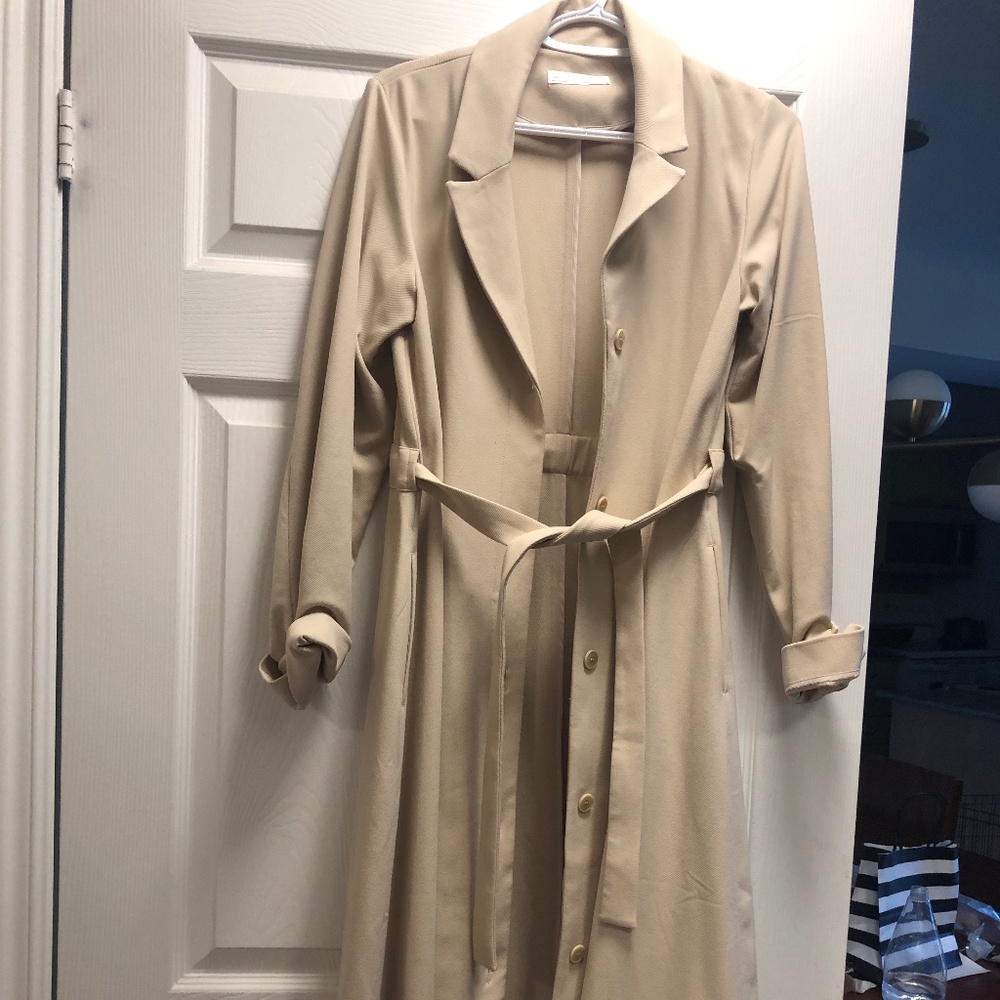 Oak + Fort Trench Dress (in oatmeal colour), NEW - size small